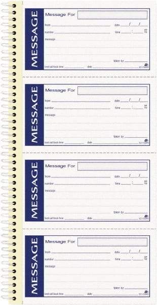 Adams Business Forms - 200 Sheet, 11 x 5-1/4", Call Book - Blue & White - Benchmark Tooling