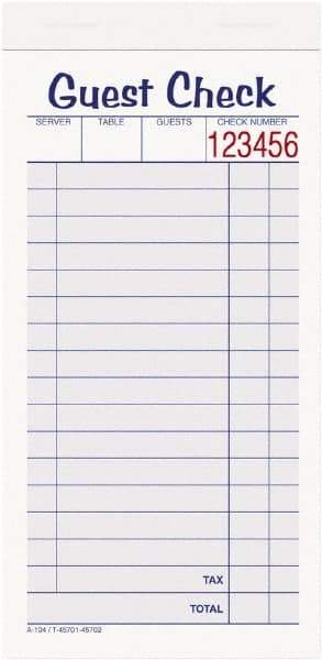 Adams Business Forms - 50 Sheet, 6-7/8 x 3-3/8", Guest Book - White & Canary - Benchmark Tooling