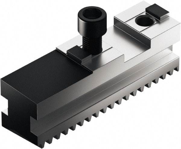 Schunk - 10" Max Chuck Diam Compatibility, Case Hardened Steel Serrated Hard Lathe Master Jaws - 0 Steps - Benchmark Tooling