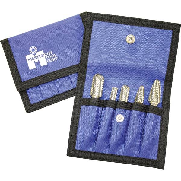 Made in USA - 3 Piece, 1/4" Shank Burr Set - Multiple Head Shapes, Solid Carbide - Benchmark Tooling