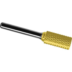 Made in USA - 11mm Cut Diam, 0.2362" Shank Diam, Cylinder Head Diamond Cut Burr - Carbide, 25mm LOC, 70mm OAL - Benchmark Tooling