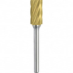 Made in USA - 3/4" Cut Diam, 1/4" Shank Diam, Cylinder Head Aluma Cut Burr - Carbide, 1" LOC, 2-3/4" OAL - Benchmark Tooling