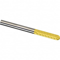 Made in USA - 1/8" Cut Diam, 1/4" Shank Diam, Carbide Diamond Cut Cylinder Burr with Radius - Benchmark Tooling