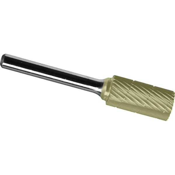 Made in USA - 19mm Cut Diam, 0.2362" Shank Diam, Cylinder Head Chipbreaker Cut Burr - Carbide, 25mm LOC, 70mm OAL - Benchmark Tooling