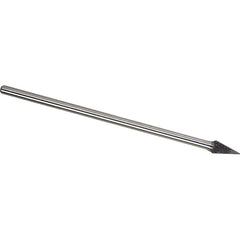 Made in USA - 1/2" Cut Diam, 1/4" Shank Diam, Cone Head Double Cut Burr - Carbide, 7/8" LOC, 6-7/8" OAL - Benchmark Tooling