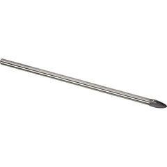 Made in USA - 1/4" Cut Diam, 1/4" Shank Diam, Flame Head Single Cut Burr - Carbide, 1/2" LOC, 6-3/4" OAL - Benchmark Tooling