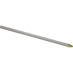 Made in USA - 1/4" Cut Diam, 1/4" Shank Diam, Flame Head Single Cut Burr - Carbide, 1/2" LOC, 6-3/4" OAL - Benchmark Tooling