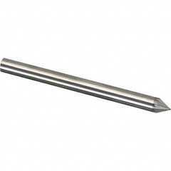 Made in USA - 6mm Cut Diam, 0.2362" Shank Diam, Cone Head Diamond Cut Burr - Carbide, 4mm LOC, 50mm OAL - Benchmark Tooling