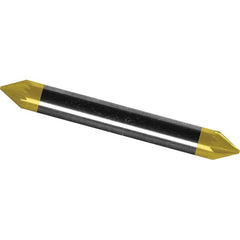 Made in USA - 1/4" Cut Diam, 1/4" Shank Diam, Cone Head Single Cut Burr - Carbide, 3/16" LOC, 2" OAL - Benchmark Tooling