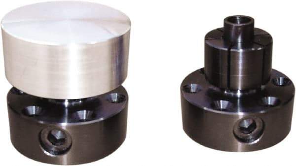 Mitee-Bite - 0.71 to 1.12" Expansion Diam, 4,000 Lb Holding Force, M4 Mounting Screw, M12 Center Screw, Steel ID Expansion Clamps - 1.968" Flange Diam, 3/4" Flange Thickness, 1.55" Mount Hole Diam, 6 Mount Holes, 1.625" Overall Height, 49 Ft/Lb Torque - Benchmark Tooling