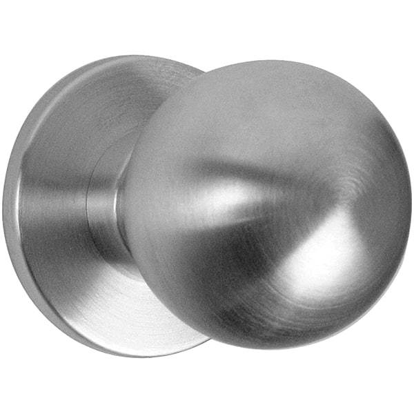 Falcon - 1-3/8 to 1-7/8" Door Thickness, Satin Chrome Passage Knob Lockset - 2-3/4" Back Set, Stainless Steel - Benchmark Tooling