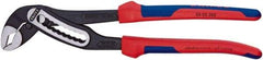 Knipex - 12" OAL, 2-3/4" Max Capacity, 9 Position Water Pump Tongue & Groove Pliers - V-Jaws, Comfort Grip Handles - Benchmark Tooling