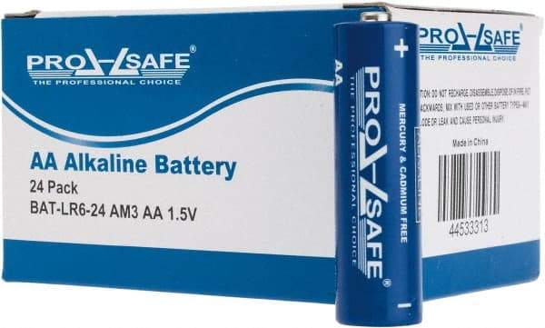 PRO-SAFE - Size AA, Alkaline, Standard Battery - 1.5 Volts, Flat Terminal, LR6 - Benchmark Tooling