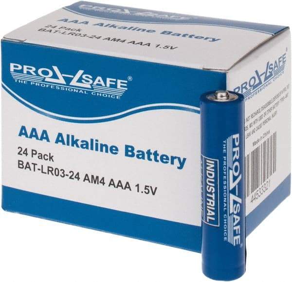 PRO-SAFE - Size AAA, Alkaline, Standard Battery - 1.5 Volts, Flat Terminal, LR03 - Benchmark Tooling