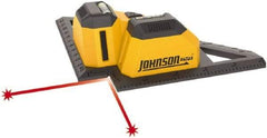 Johnson Level & Tool - 2 Beam 20' (Interior) Max Range Line Laser Level - Red Beam, 1/4" at 20' Accuracy, 6" Long x 6" Wide x 2" High, Battery Included - Benchmark Tooling