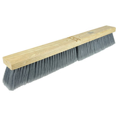 24″ Contractor Fine Floor Broom, Flagged Silver Polystyrene Fill, Includes Brace - Benchmark Tooling