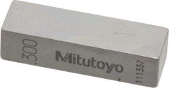 Mitutoyo - 0.3" Rectangular Steel Gage Block - Accuracy Grade AS-1, Includes Certificate of Inspection - Benchmark Tooling