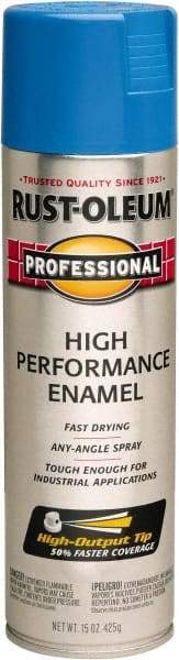 Rust-Oleum - Safety Blue, Gloss, Rust Proof Enamel Spray Paint - 14 Sq Ft per Can, 15 oz Container, Use on Multipurpose - Benchmark Tooling