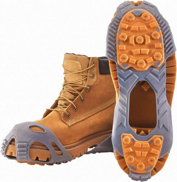 Winter Walking - Size XL, (Women's Size L) Overshoe Cleat - Tungsten Carbide Stud Traction, Gray - Benchmark Tooling