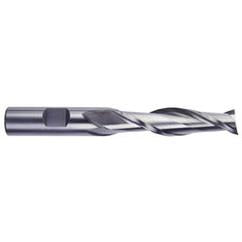1 Dia. x 5-1/2 Overall Length 2-Flute Square End High Speed Steel SE End Mill-Round Shank-Center Cut-Uncoated - Benchmark Tooling