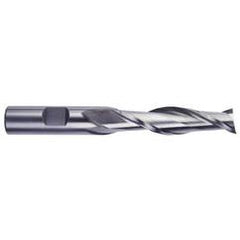 1 Dia. x 5-1/2 Overall Length 2-Flute Square End High Speed Steel SE End Mill-Round Shank-Center Cut-Uncoated - Benchmark Tooling