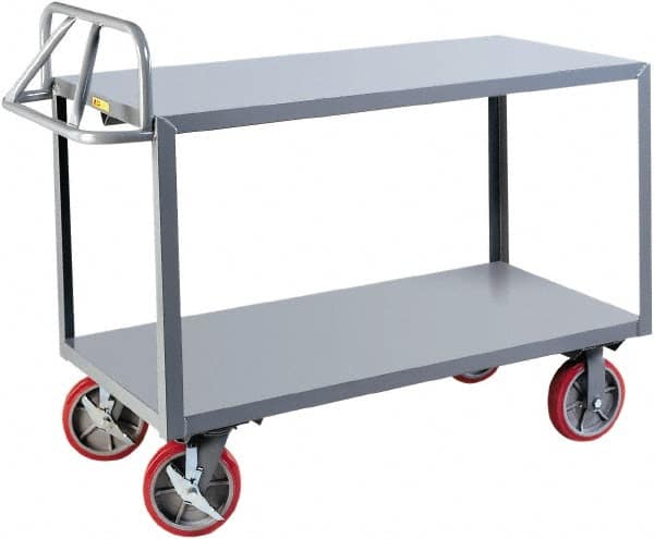 Little Giant - 3,600 Lb Capacity, 24" Wide x 53-1/2" Long x 42" High Shelf Cart - 2 Shelf, Steel - Benchmark Tooling