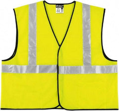 MCR Safety - Size 3XL Flame Resistant/Retardant Lime Solid General Purpose Vest - 27.4" Chest, ANSI 107-2015, Hook & Loop Closure, 3 Pockets, Polyester - Benchmark Tooling