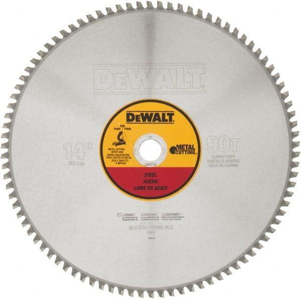 DeWALT - 14" Diam, 1" Arbor Hole Diam, 90 Tooth Wet & Dry Cut Saw Blade - Carbide-Tipped, Standard Round Arbor - Benchmark Tooling