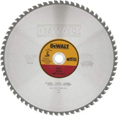 DeWALT - 14" Diam, 1" Arbor Hole Diam, 66 Tooth Wet & Dry Cut Saw Blade - Carbide-Tipped, Standard Round Arbor - Benchmark Tooling