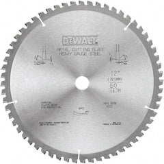 DeWALT - 12" Diam, 1" Arbor Hole Diam, 60 Tooth Wet & Dry Cut Saw Blade - Carbide-Tipped, Standard Round Arbor - Benchmark Tooling