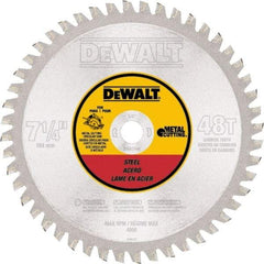 DeWALT - 7-1/4" Diam, 5/8" Arbor Hole Diam, 48 Tooth Wet & Dry Cut Saw Blade - Carbide-Tipped, Standard Round Arbor - Benchmark Tooling