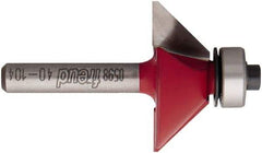 Freud - 1-11/32" Cut Diam, 1/2" Length of Cut, 2 Flute Chamfer Edge Profile Router Bit - Carbide-Tipped, 1/4" Shank Diam, 2-3/16" OAL, Proprietary Coating - Benchmark Tooling