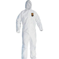 KleenGuard - Size 2XL Film Laminate General Purpose Coveralls - White, Zipper Closure, Elastic Cuffs, Elastic Ankles, Serged Seams - Benchmark Tooling