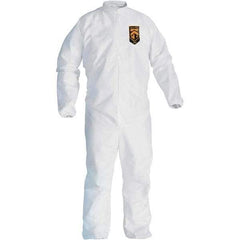 KleenGuard - Size 5X/6XL Film Laminate General Purpose Coveralls - White, Zipper Closure, Elastic Cuffs, Elastic Ankles, Serged Seams - Benchmark Tooling