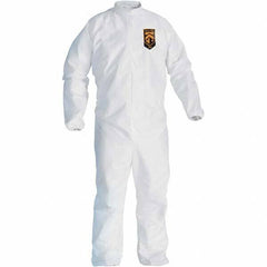 KleenGuard - Size XL Film Laminate General Purpose Coveralls - White, Zipper Closure, Elastic Cuffs, Elastic Ankles, Serged Seams - Benchmark Tooling