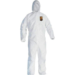 KleenGuard - Size 3XL Film Laminate General Purpose Coveralls - White, Zipper Closure, Elastic Cuffs, Elastic Ankles, Serged Seams - Benchmark Tooling