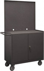 Durham - 1,200 Lb Capacity, 18" Wide x 36" Long x 68-1/4" High Mobile Cart - 2 Door, 1 Shelf, Steel, 2 Rigid/2 Swivel Casters - Benchmark Tooling