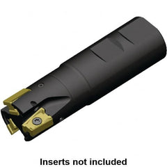 Kennametal - 25mm Cut Diam, 15.5mm Max Depth of Cut, 25mm Shank Diam, 89mm OAL, Indexable Square Shoulder End Mill - LNGU15T608SRGE Inserts, Weldon Shank, 0° Lead Angle, Series MILL 4-15 - Benchmark Tooling