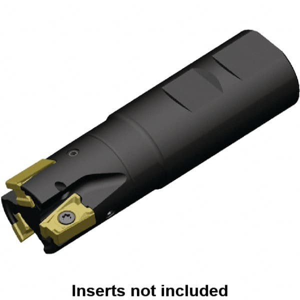 Kennametal - 1" Cut Diam, 15.5mm Max Depth of Cut, 1" Shank Diam, 4.03" OAL, Indexable Square Shoulder End Mill - LNGU15T608SRGE Inserts, Weldon Shank, 0° Lead Angle, Series MILL 4-15 - Benchmark Tooling