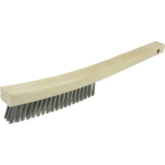 Plater's Brush, Stainless Steel Fill, 3 × 19 Rows, Curved Handle - Benchmark Tooling