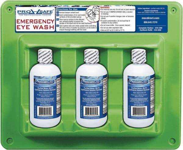 PRO-SAFE - 8 oz, Disposable Eyewash Triple Station - Approved by FDA - Benchmark Tooling