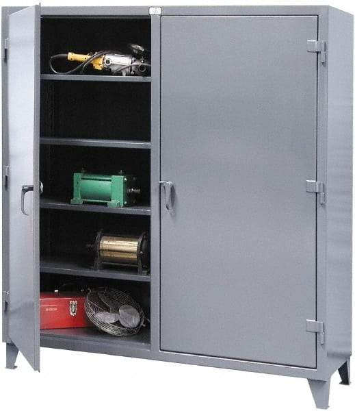 Strong Hold - 6 Shelf Locking Storage Cabinet - Steel, 72" Wide x 24" Deep x 66" High, Dark Gray - Benchmark Tooling