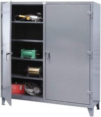 Strong Hold - 6 Shelf Locking Storage Cabinet - Steel, 60" Wide x 24" Deep x 66" High, Dark Gray - Benchmark Tooling