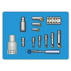 Iscar - 0.236" Min Diam Smallest Bar, 0.866" Min Diam Largest Bar, Indexable Boring Bar Set - TPGX, WCGT Insert, KITI BHEI Toolholder, 21mm Max Bore Depth - Benchmark Tooling