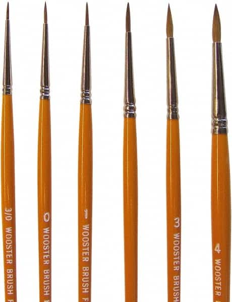 Wooster Brush - #1 Sable Artist's Paint Brush - 3/32" Wide, 5/16" Bristle Length, 5-45/64" Plastic Handle - Benchmark Tooling