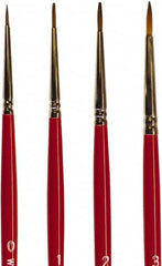 Wooster Brush - #3 Sable Artist's Paint Brush - 1/8" Wide, 7/16" Bristle Length, 5-11/16" Plastic Handle - Benchmark Tooling