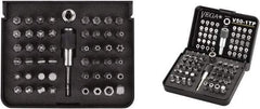 VEGA Industries - 50 Piece, 1/4" Drive Screwdriver Tamperproof Bit Set - #1 to #3 Phillips, Tamperproof 1/16 to 5/16" Hex, T10 to T40 Torx - Benchmark Tooling