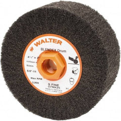 WALTER Surface Technologies - 4-1/2" Diam Aluminum Oxide Unmounted Flap Wheel - 5/8" Hole, 5/8-11 Thread, 2" Wide, Nonwoven, Very Fine Grade, 3,800 Max RPM - Benchmark Tooling