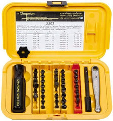 Chapman - 40 Piece, 1/4" Drive Screwdriver Bit Set - #1 to #4 Phillips, 0.05 to 5/16" Hex - Benchmark Tooling