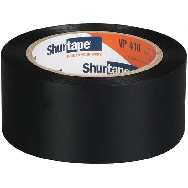 Floor & Aisle Marking Tape: 5.25 mil Thick, Polyvinylchloride Black, Non Anti-Slip Surface, Light-Duty